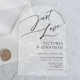 Invitaciones Acrílicas Sencillo Nada Elegante Solo Boda de Amor