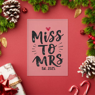 Invitaciones Acrílicas Señora por Mrs Est. 2025 Matrimonio Marido Esposa