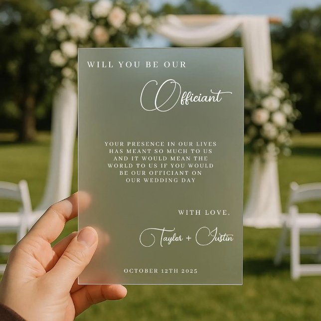 Invitaciones Acrílicas ¿Serás Nuestra Propuesta De Funcionario Boda Simpl (Subido por el creador)