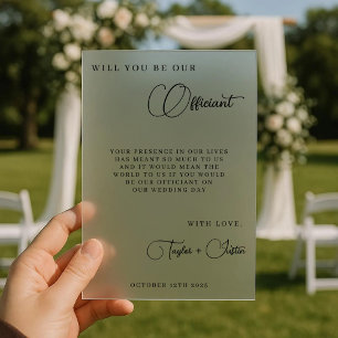 Invitaciones Acrílicas ¿Serás Nuestra Propuesta de Oficiantes de Boda Sim