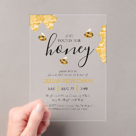 Invitaciones Acrílicas She Found Her Honey Bee Themed Bridal Shower