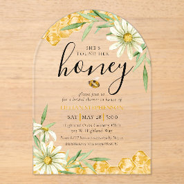Invitaciones Acrílicas She Found Her Honey Bee Themed Daisy Bridal Shower