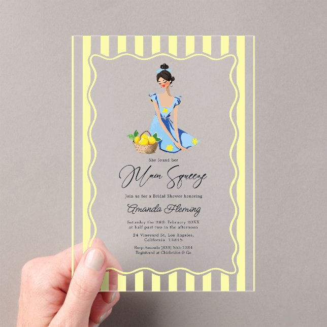 Invitaciones Acrílicas She Found Her Main Squeeze Lemon Bridal Shower (Insitu (portátil))