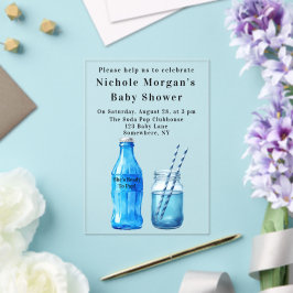 Invitaciones Acrílicas She’s Ready To Pop Boy Baby Shower