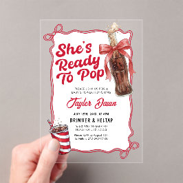 Invitaciones Acrílicas She’s Ready to Pop Cola Bottle Baby Shower 