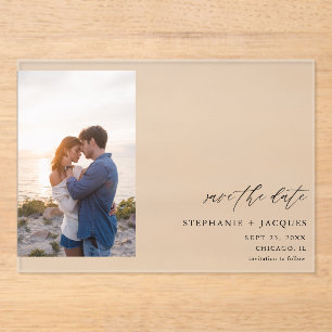 Invitaciones Acrílicas Side V Photo Modern Save the Date