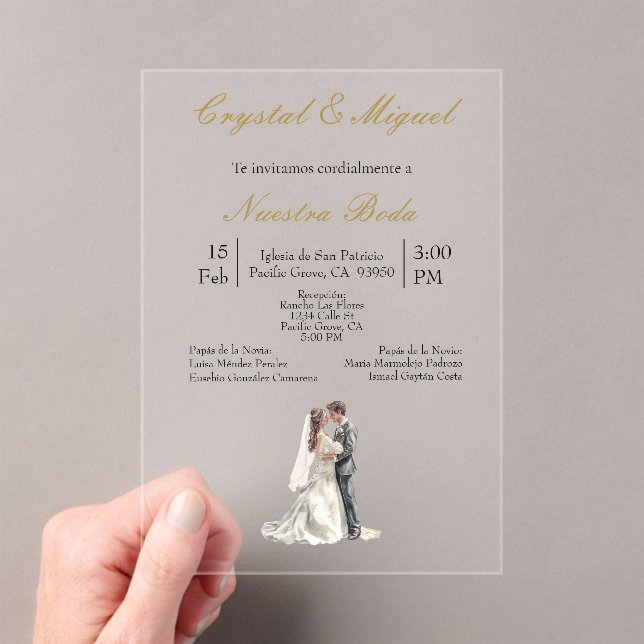 Invitaciones Acrílicas Silhueta de novia y amistad (Insitu (portátil))