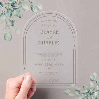 Invitaciones Acrílicas Simple Acrylic wedding arch 5 x7 invitation 