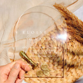 Invitaciones Acrílicas Simple Boho Moderno Minimalista Arco de Boda
