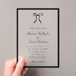 Invitaciones Acrílicas Simple Bow Classic Wedding