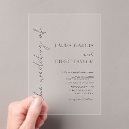 Invitaciones Acrílicas Simple Calligraphy Wedding