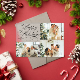 Invitaciones Acrílicas Simple Elegant Family Photo Collage Christmas Card