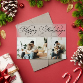 Invitaciones Acrílicas Simple Elegant Family Photo Collage Christmas Card