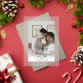 Invitaciones Acrílicas Simple Elegant Happy Holidays Photo Christmas Card