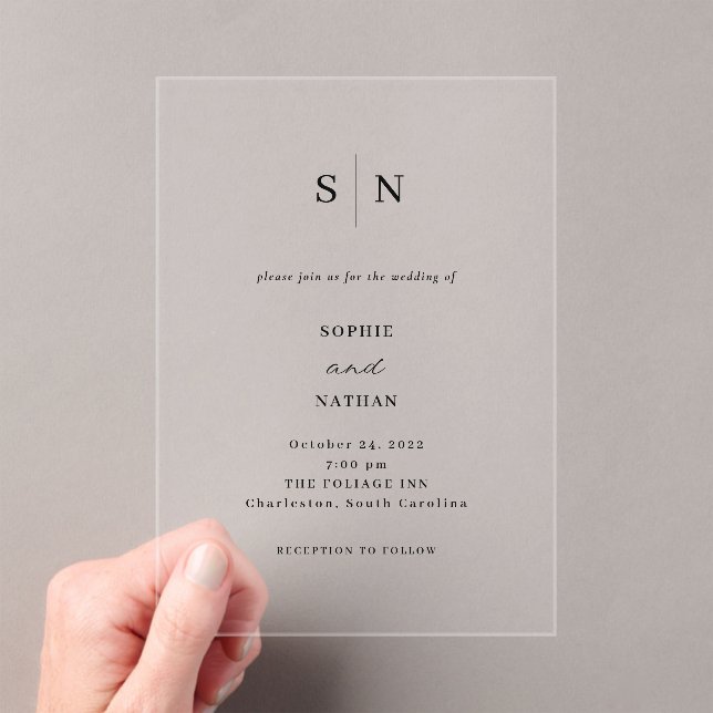 Invitaciones Acrílicas Simple Elegant Minimalist wedding  (Insitu (portátil))