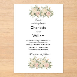 Invitaciones Acrílicas Simple floral de eucalipto minimalista para boda e