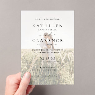 Invitaciones Acrílicas Simple foto minimal Clásico de matrimonio elegante