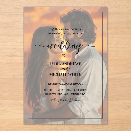 Invitaciones Acrílicas Simple Foto Superpuesta Boda