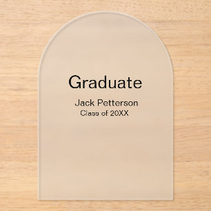Invitaciones Acrílicas simple graduado mínimo añadir nombre a clase moder