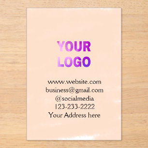 Invitaciones Acrílicas simple mínimo añadir su logotipo/diseño aquí texto