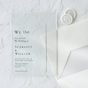 Invitaciones Acrílicas Simple Mínimo Moderno Que Hacemos Boda