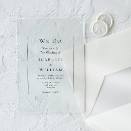Invitaciones Acrílicas Simple Mínimo Tradicional que hacemos Boda