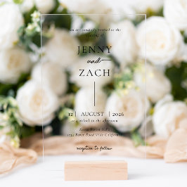 Invitaciones Acrílicas Simple Modern Photo Wedding