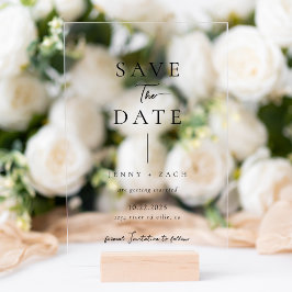 Invitaciones Acrílicas Simple Modern Photo Wedding Acrylic Save the Date