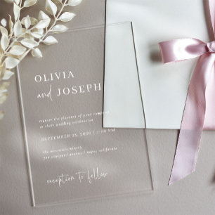 Invitaciones Acrílicas Simple Moderno y Minimalista Boda
