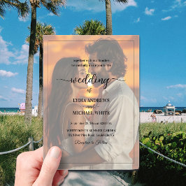 Invitaciones Acrílicas Simple Text Overlay Photo Wedding