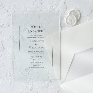 Invitaciones Acrílicas Simple Tradicional Minimal Estamos Comprometidos