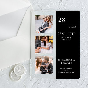 Invitaciones Acrílicas Simple Wedding Save The Date Photo Picture