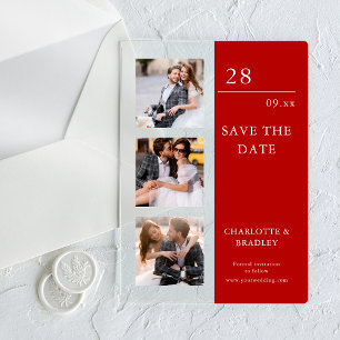 Invitaciones Acrílicas Simple Wedding Save The Date Photo Picture