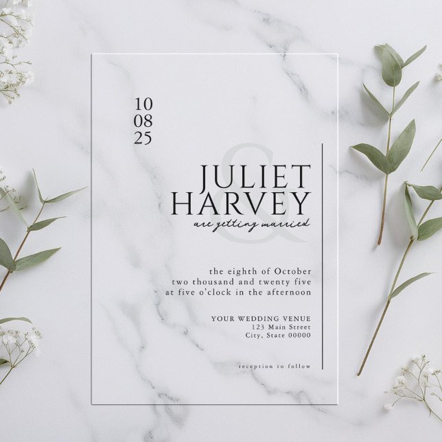 Invitaciones Acrílicas Simple y elegante boda (Subido por el creador)
