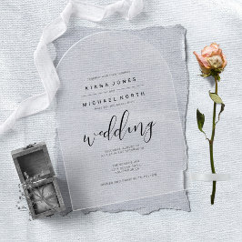 Invitaciones Acrílicas Simplemente Boda negro arco acrílico ID523