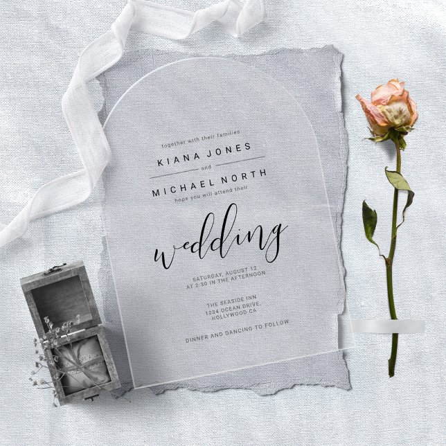 Invitaciones Acrílicas Simplemente Boda negro arco acrílico ID523 (Subido por el creador)