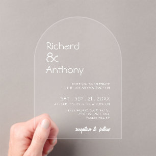 Invitaciones Acrílicas Simplemente Moderno, Boda de Moda