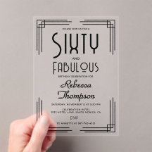 Sixty Fabulous Black White Art Deco 60th Birthday