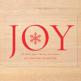 Invitaciones Acrílicas Snowflake Joy Family Photo Collage Christmas