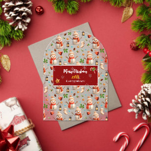 Invitaciones Acrílicas Snowman Winter Holiday - Merry Christmas