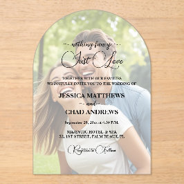 Invitaciones Acrílicas Solo texto superpuesto de amor Foto Boda 