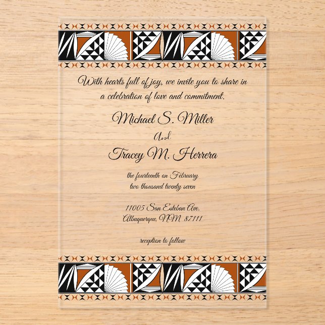 Invitaciones Acrílicas Southwest Sunrise (Anverso)