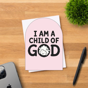 Invitaciones Acrílicas SOY UN HIJO DE DIOS Regalo Cristiano para Baby S