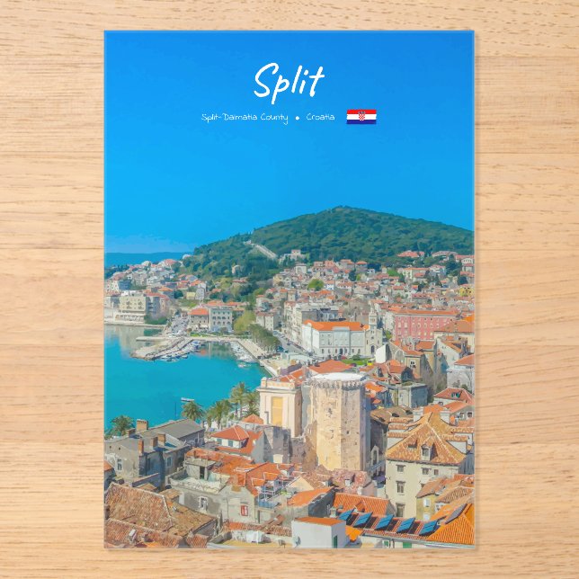 Invitaciones Acrílicas Split, Croacia - Ciudad Costera (Anverso)