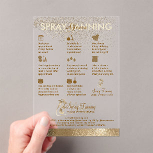 Invitaciones Acrílicas Spray Tan Bronze Sun Transparente