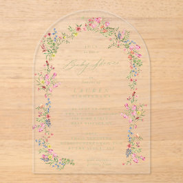Invitaciones Acrílicas Spring Elegant Dainty Floral Arch Baby Shower