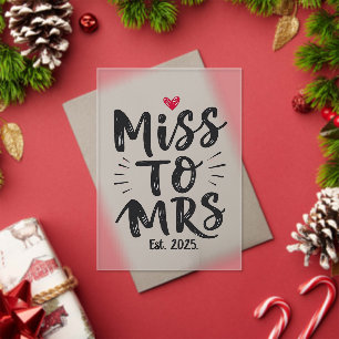 Invitaciones Acrílicas Srta. Est. 2025 Matrimonio de pareja de esposas