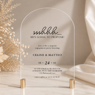 Invitaciones Acrílicas Sshh.. ¡Va a Pedir Matrimonio Sorpresa de Compro