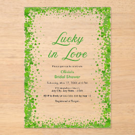 Invitaciones Acrílicas St Patrick's Day Lucky in Love Bridal Shower