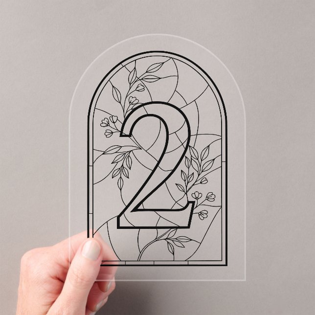 Invitaciones Acrílicas Stained Glass Style Table Number Two (Insitu (portátil))